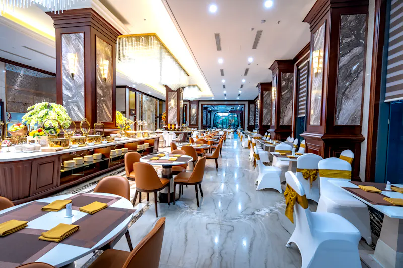 Comfortable seating area with modern furniture