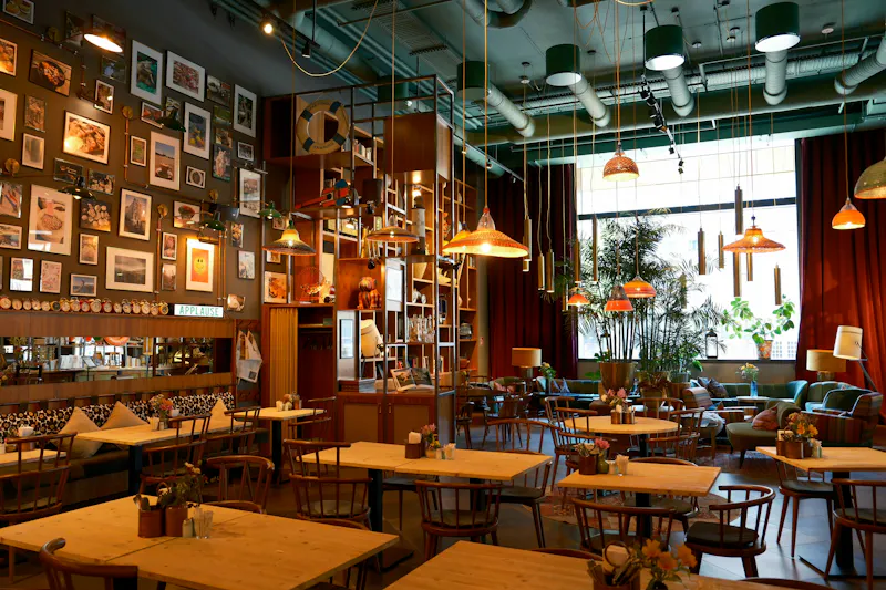 Modern restaurant dining area with contemporary design